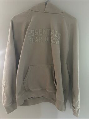 Essentials Fear of God Crewneck Hoodie in Tan